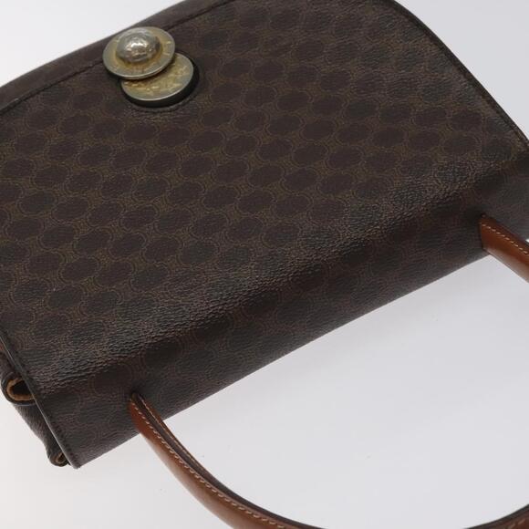 CELINE Macadam Canvas Hand Bag Pvc Leather Brown Gold - Picture 6 of 13